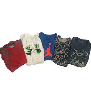 Nike Under Armour Shirt Lot Boys Large YL Youth Jordan Camo LS SS Activewear